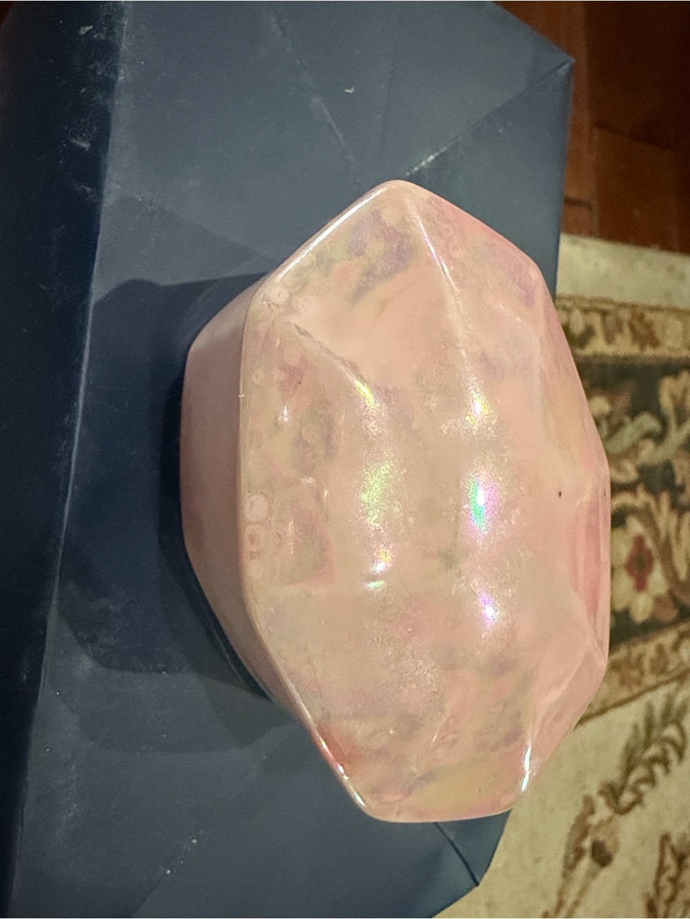 Glossy Pink Ceramic Lidded Trinket Jar
